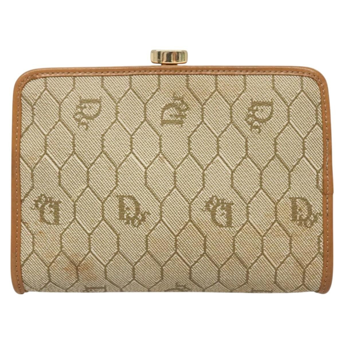 Christian Dior   Honeycomb Zip Pouch Coated Canvas Beige Pvc Clutche & Pouche Bag ()