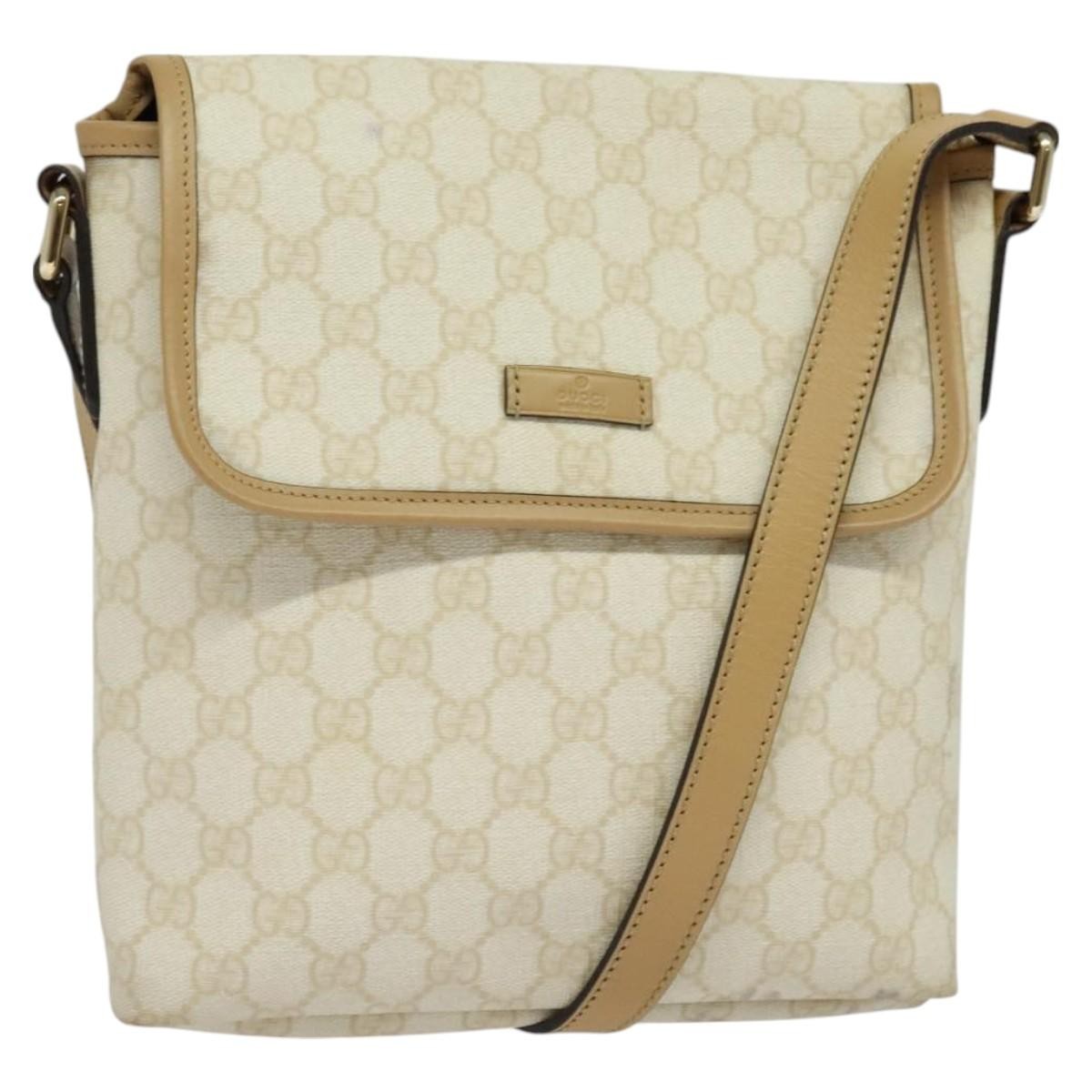 Gucci Flap Messenger Gg Coated Canvas White Pvc Shoulder Bag Bag ( )