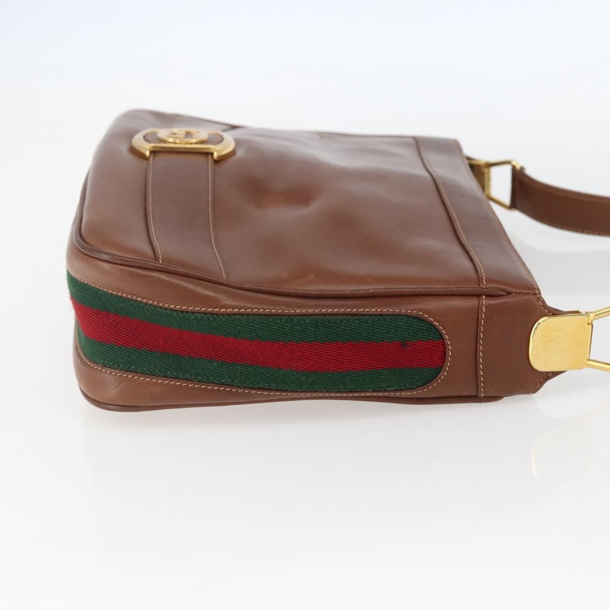 Gucci Sherry Line Shoulder Bag Leather Brown Leather Shoulder Bag Bag ( )