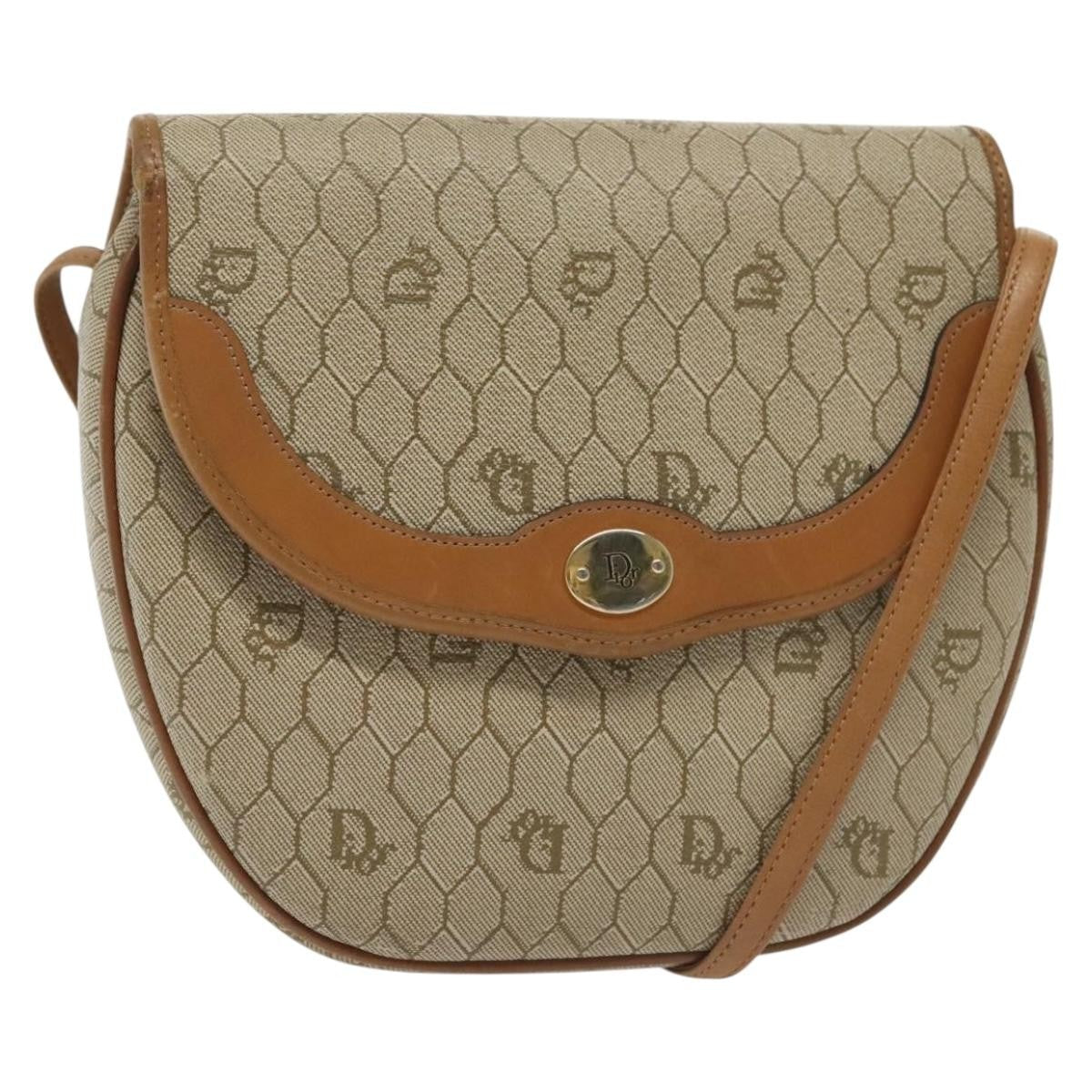 Christian Dior   Honeycomb Shoulder Bag Canvas Beige Canvas Bag ()