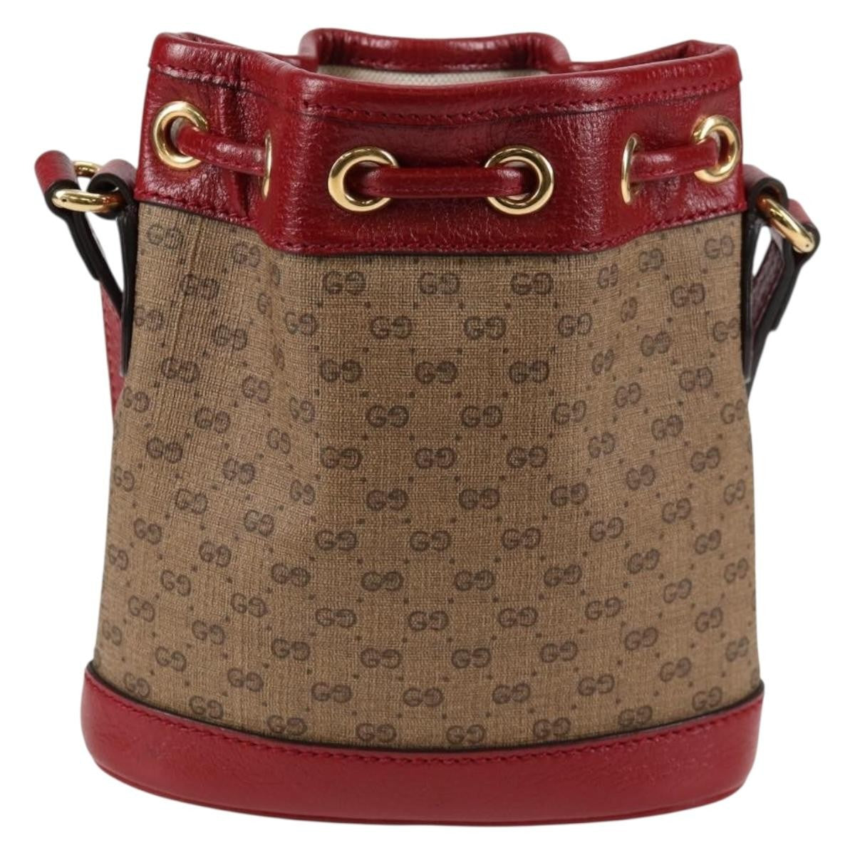 Gucci Doraemon Bucket Bag Printed Mini Gg Coated Canvas Beige Pvc Bag ( )