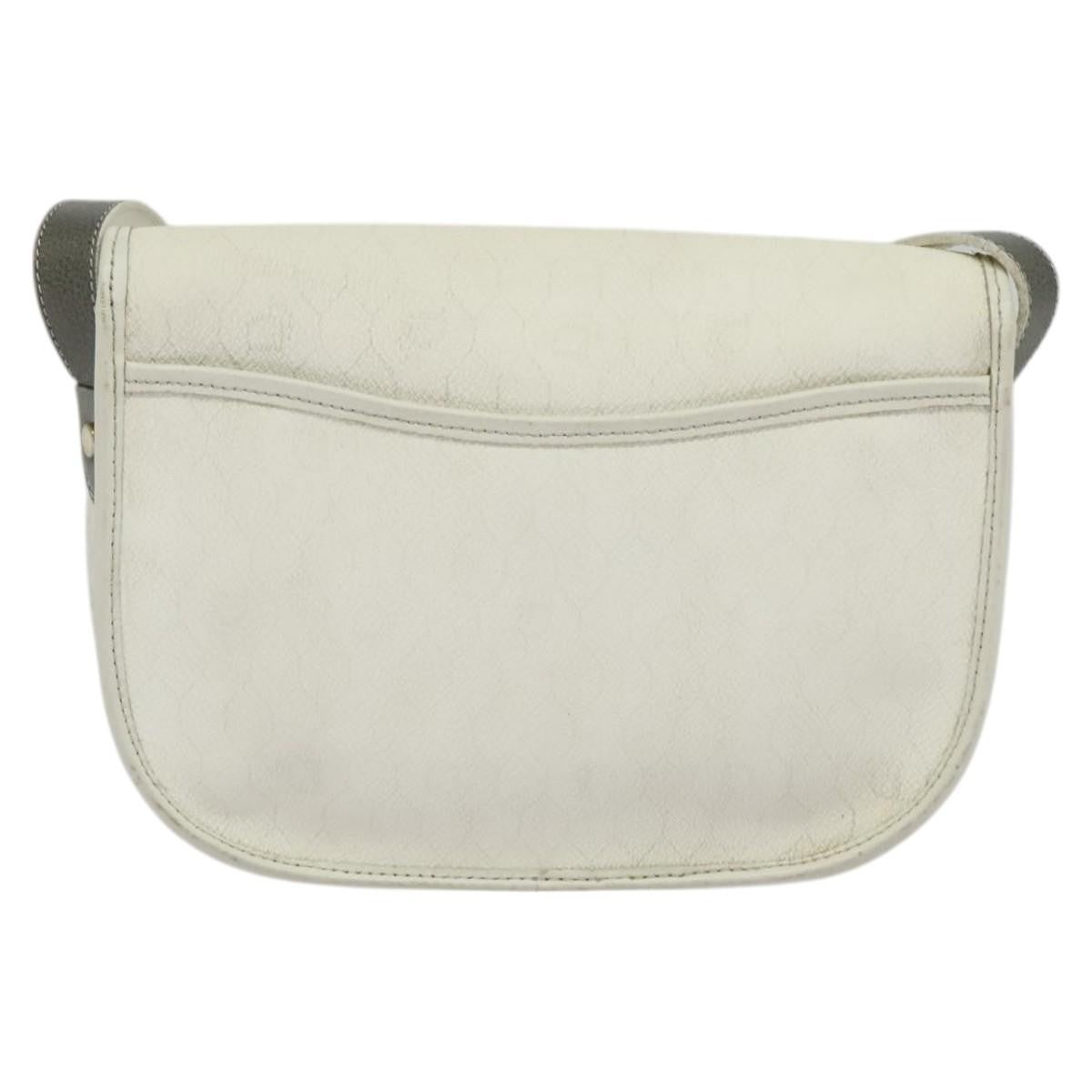 Christian Dior   Honeycomb Flap Crossbody Bag Coated Canvas White Canvas Bag ()