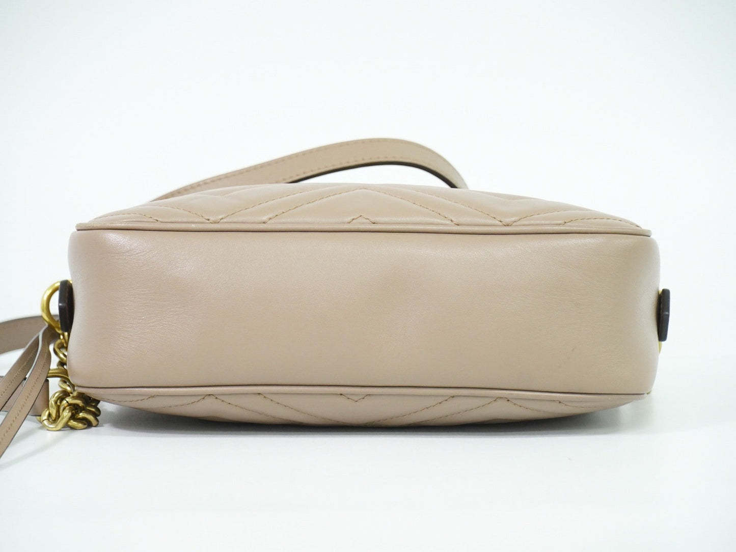 Gucci Gg Marmont Shoulder Bag Matelasse Leather Beige Leather Shoulder Bag Bag ( )