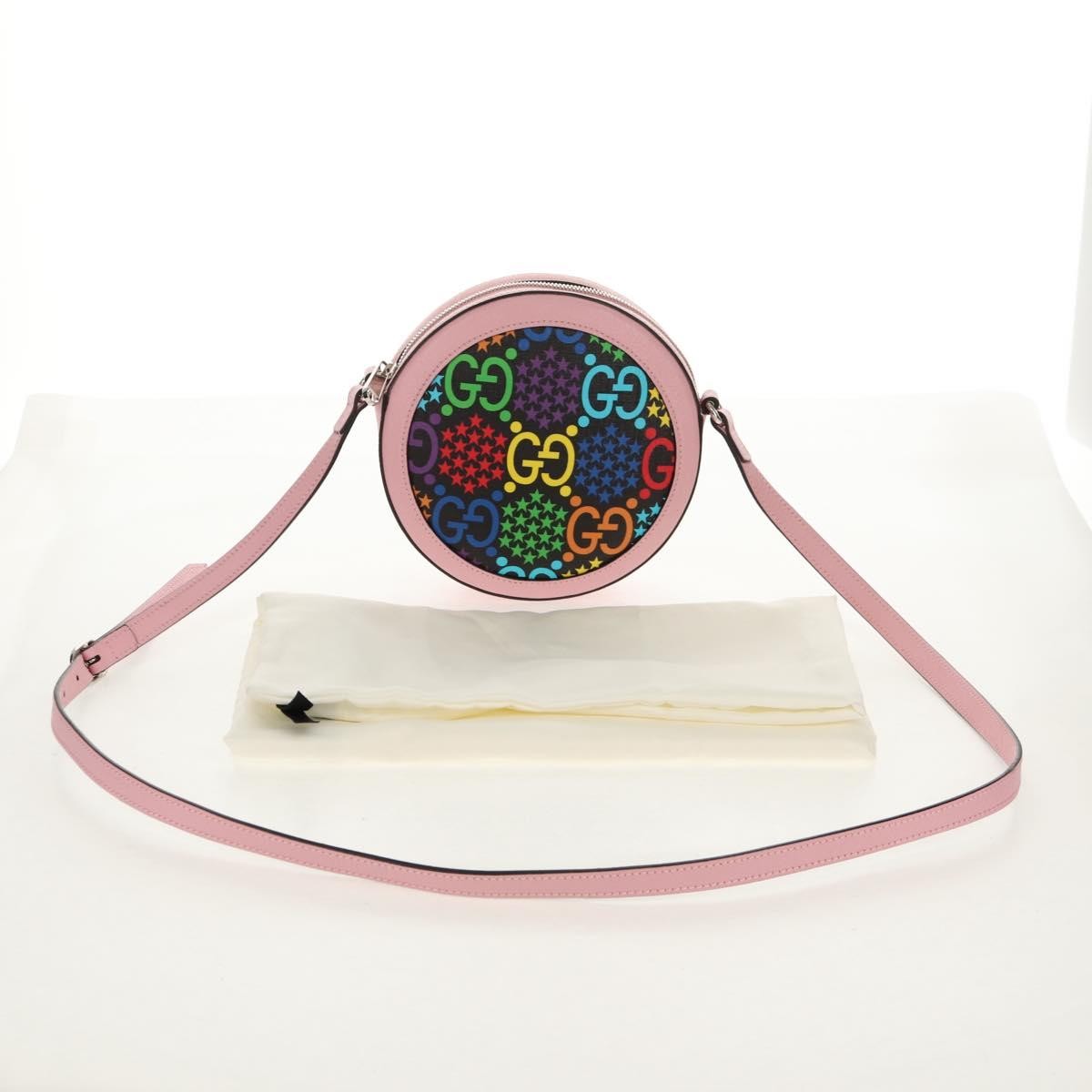 Gucci Round Shoulder Bag Psychedelic Print Gg Coated Canvas Multicolour Canvas Shoulder Bag Bag ( )