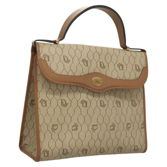 Christian Dior   Honeycomb Handbag Canvas Leather Beige Canvas Bag ()