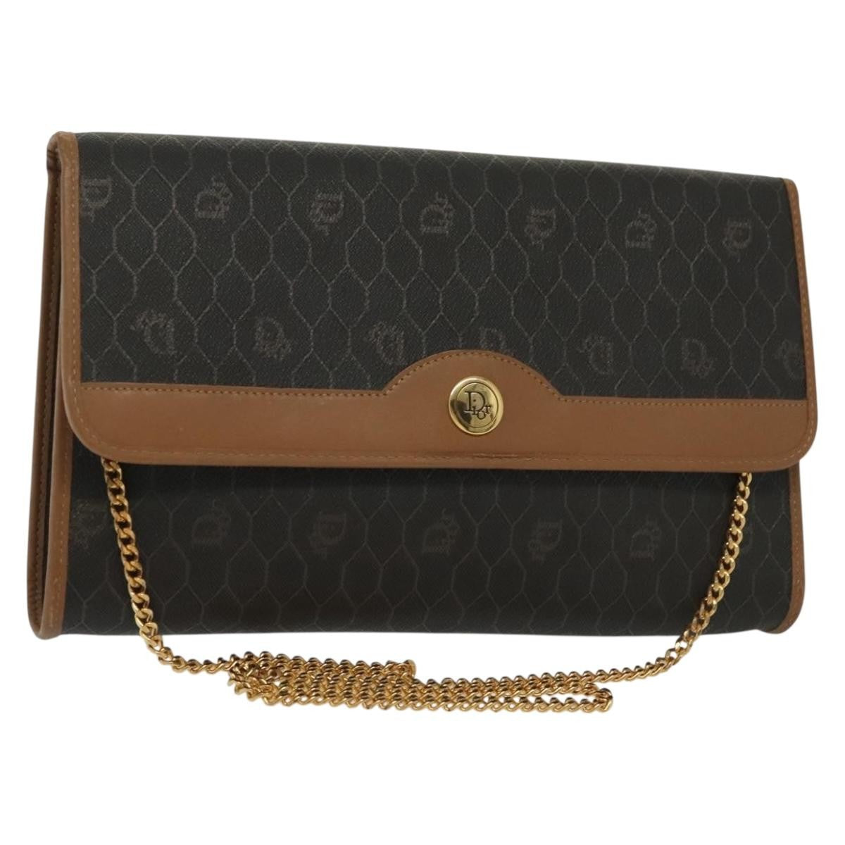 Christian Dior   Honeycomb Chain Canvas Black Canvas Bag ()