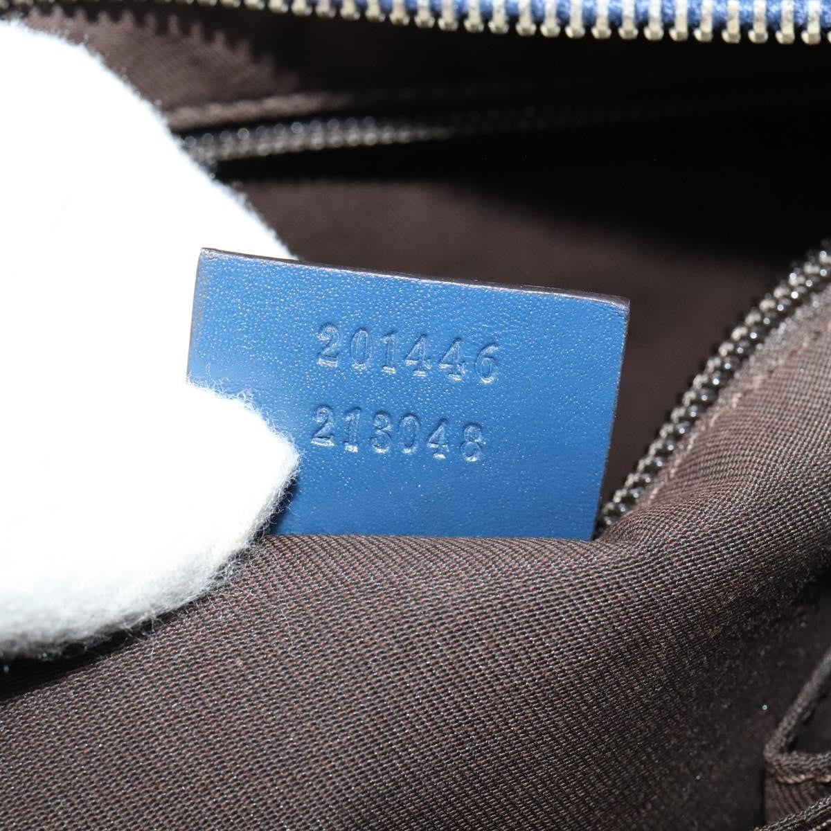 Gucci Zip Top Messenger Bag Diamante Leather Blue Leather Shoulder Bag Bag ( )