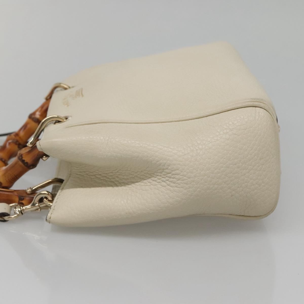 Gucci Bamboo Shopper Bag Leather White Leather Bag ( )