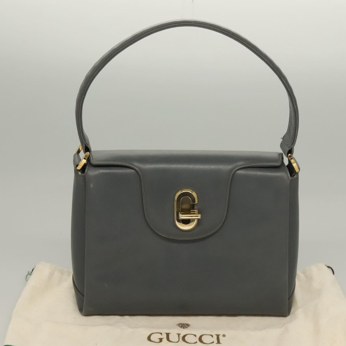Gucci 1973 Top Handle Bag Leather Gray Leather Handbag ( )