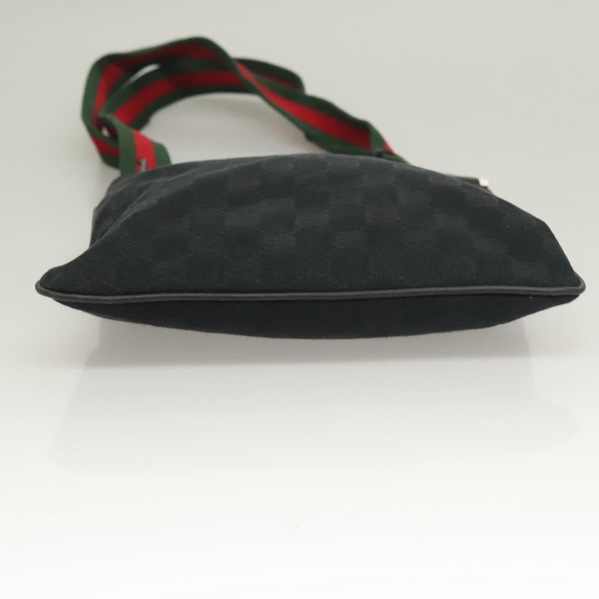 Gucci Web Strap Zip Messenger Bag Gg Canvas Black Canvas Shoulder Bag Bag ( )