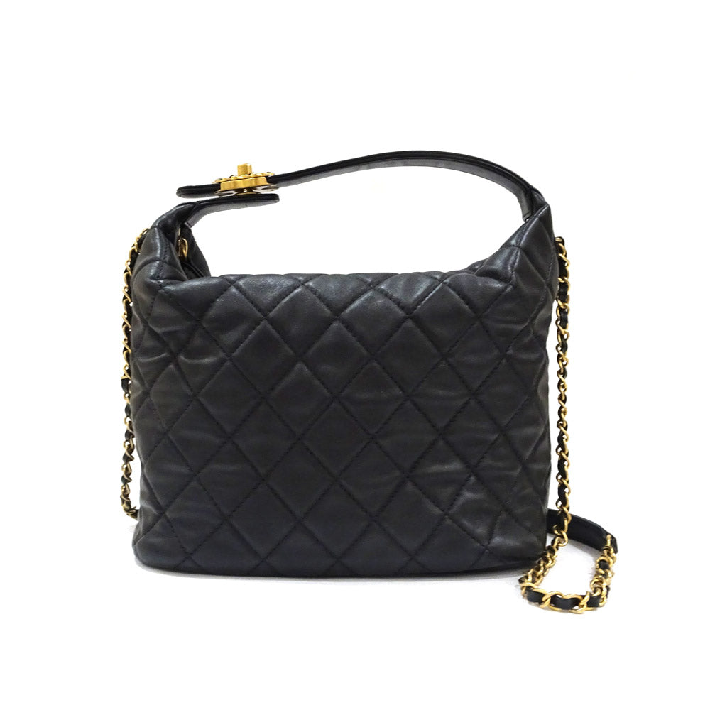 Chanel 19 Small Hobo Matelasse Chain Shoulder Bag 2way Black