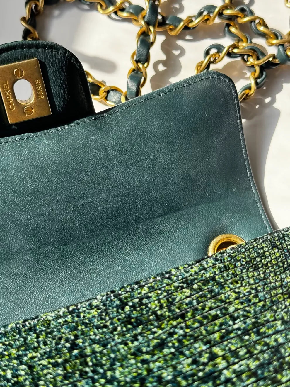 Chanel Mini Green Lizard Flap Bag