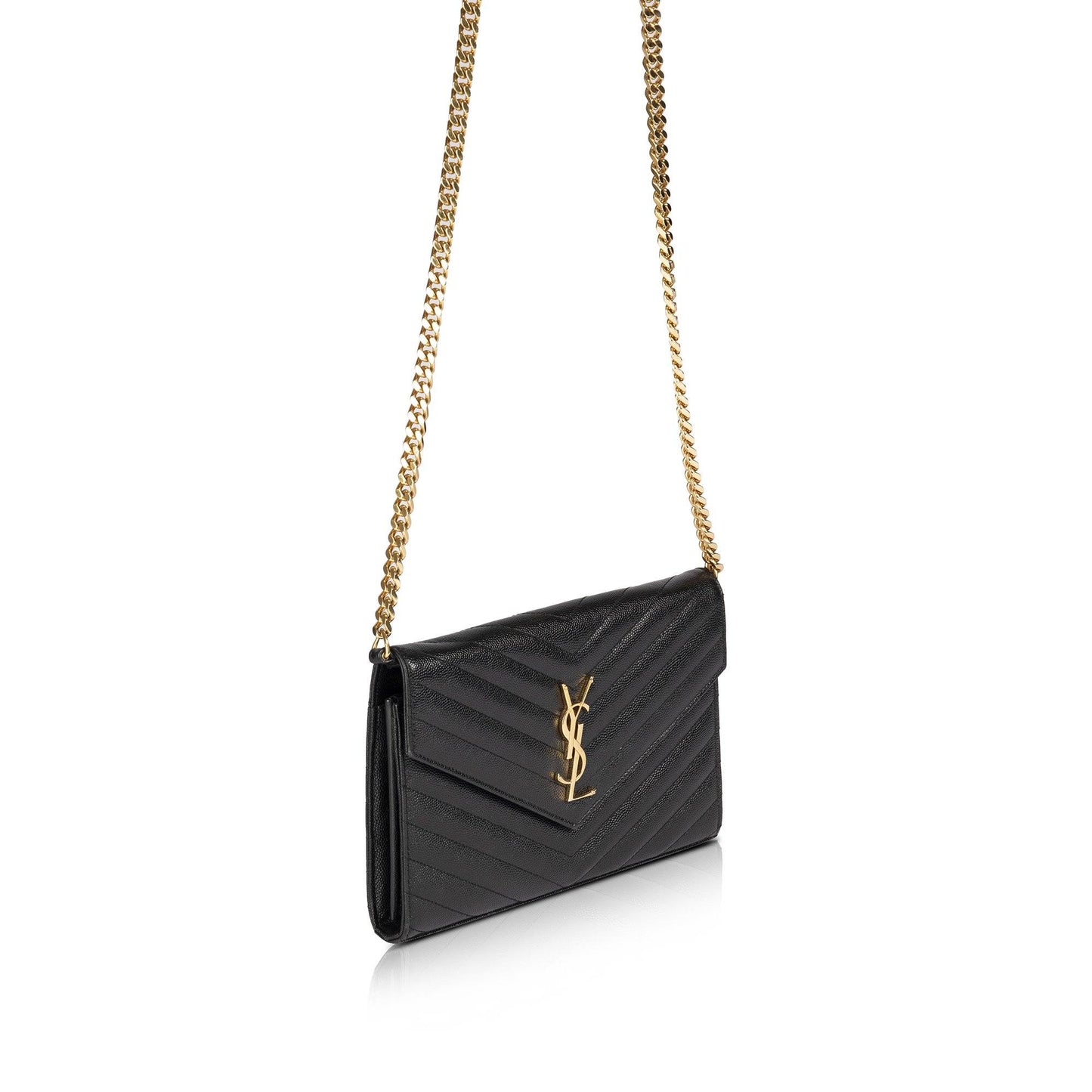 Saint Laurent Monogram Matelasse Chain Wallet
