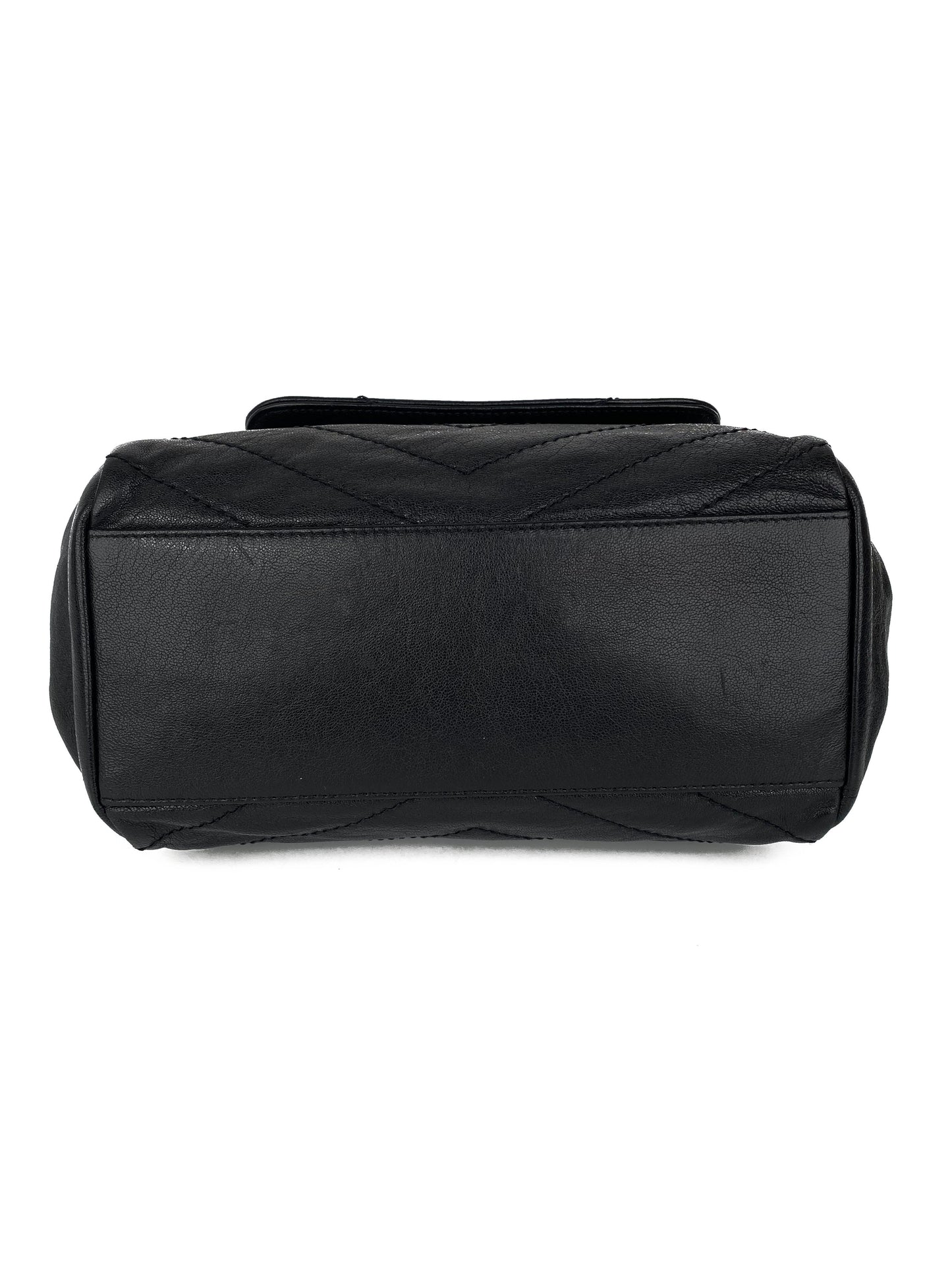 Saint Laurent Black Crinkled Leather Nolita Bag