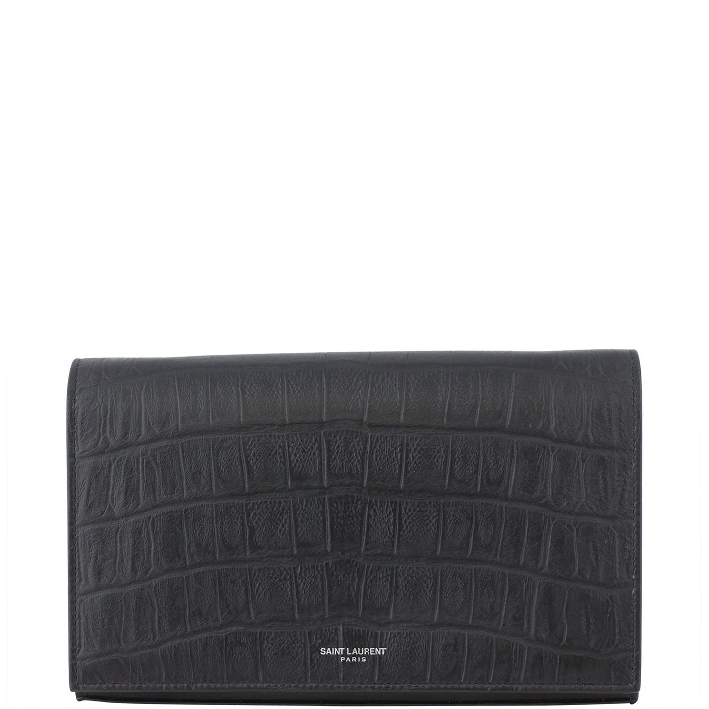 Saint Laurent Crocodile Embossed Chain Wallet