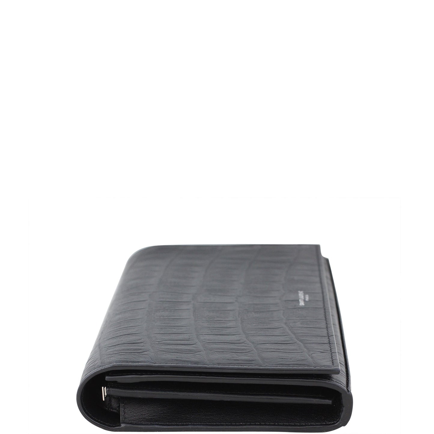 Saint Laurent Crocodile Embossed Chain Wallet