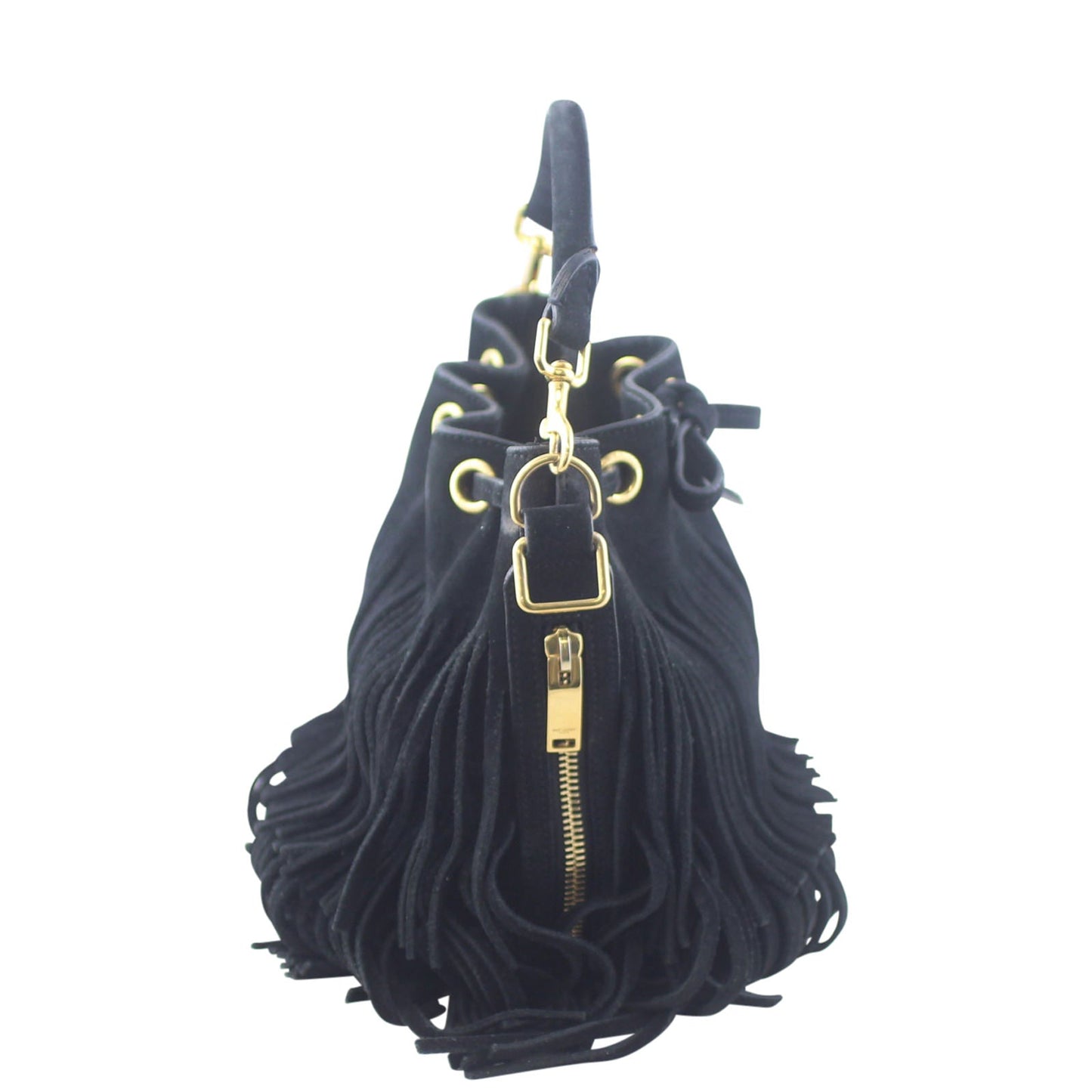 Saint Laurent Emmanuelle Fringe Bucket Bag