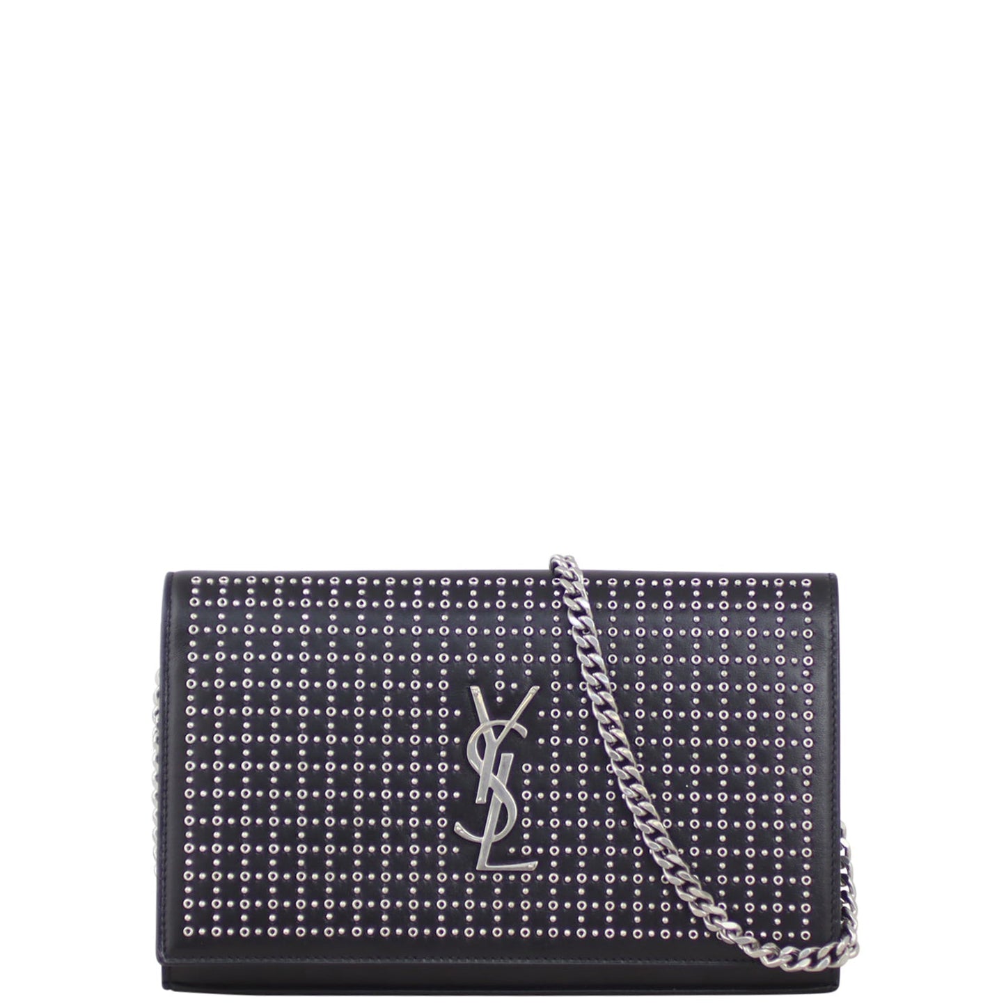 Saint Laurent Microstud and Rivet Kate Chain Wallet