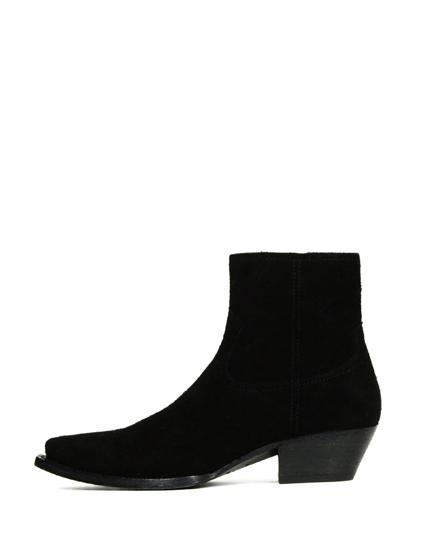 Saint Laurent Black Wool Lukas 40 Ankle Zip Boot sz 40