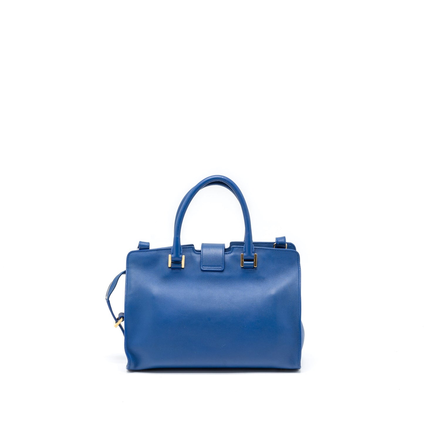 Saint Laurent Cabas Tote Purse Calfskin Blue