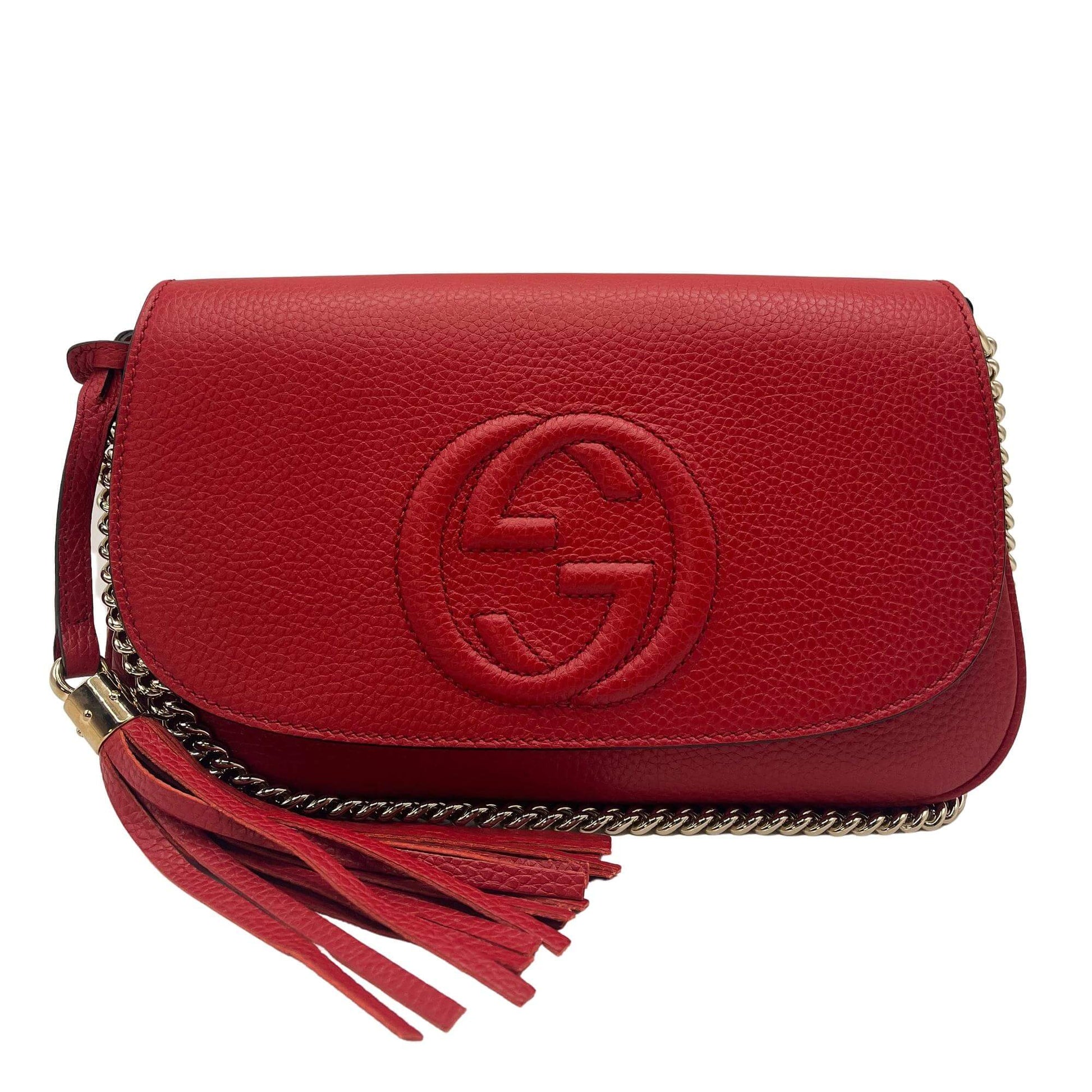 Gucci Soho Red Leather Chain Shoulder Bag