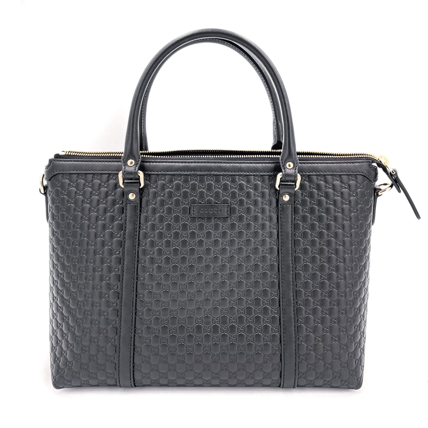 Gucci Guccissima Black Leather Tote Style 1