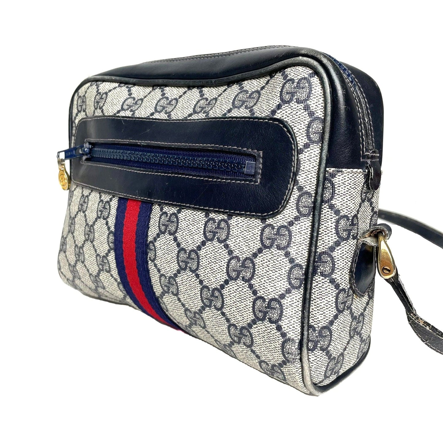 Gucci Vintage Navy Supreme Web Crossbody