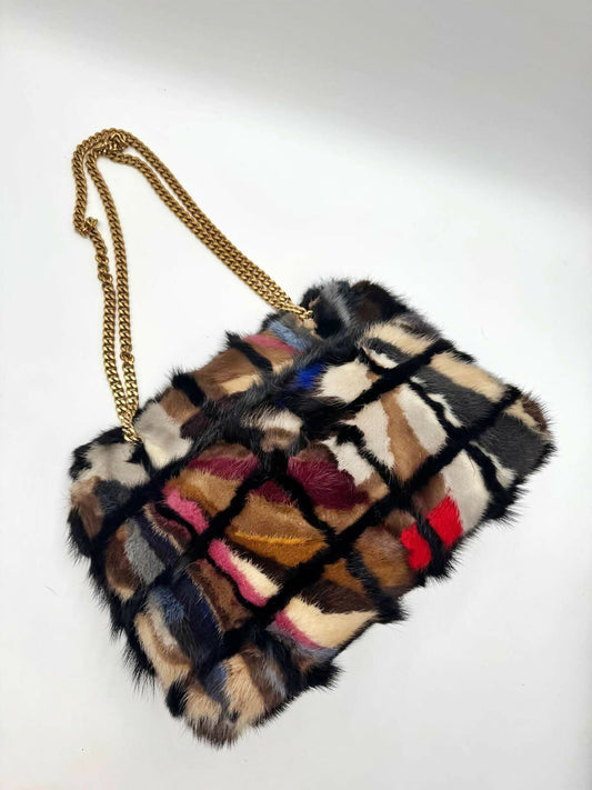 Chanel  2001 Mink Fur Maxi Flap Bag