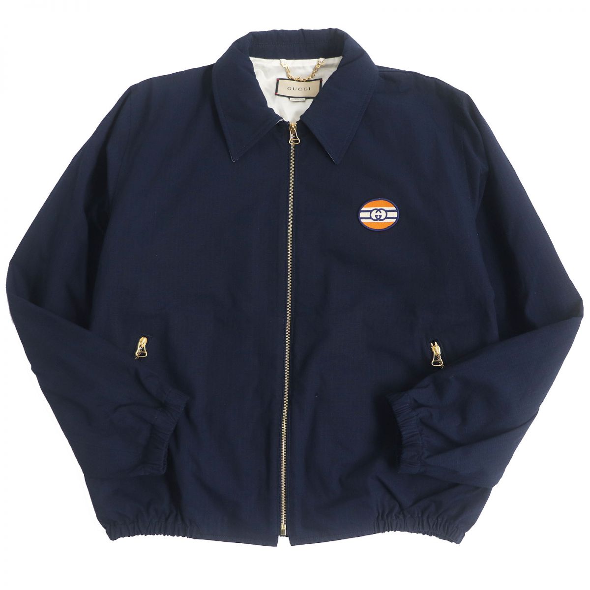 GUCCI Blouson Main: 70% cotton, Main: 30% nylon, Lining: 100% rayon, Part: 100% polyester Navy mens 50