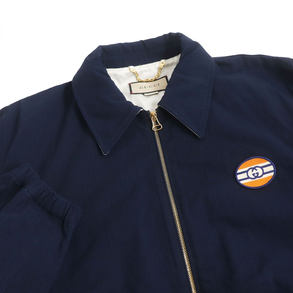 GUCCI Blouson Main: 70% cotton, Main: 30% nylon, Lining: 100% rayon, Part: 100% polyester Navy mens 50