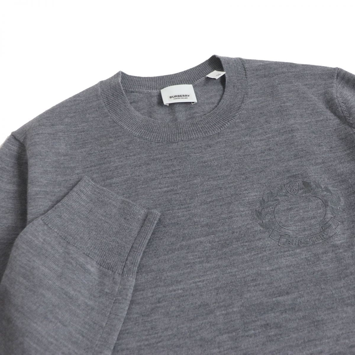 BURBERRY knit Main: 100% wool, some parts: 3% nylon gray mens XS