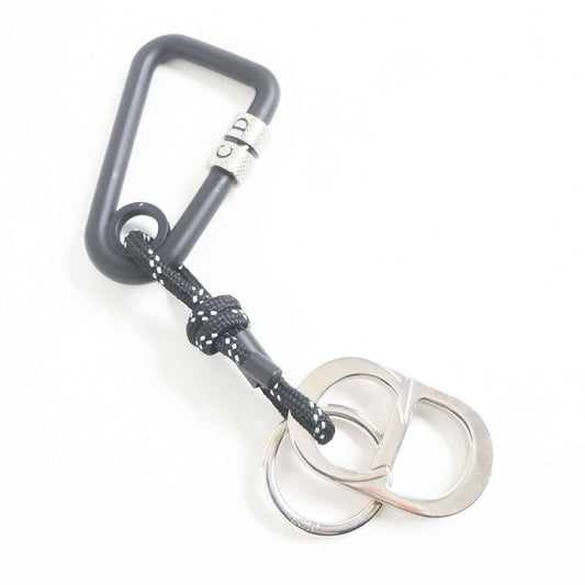 Dior HOMME charm brass Black / Silver Snap hook Climbing rope carabiner mens