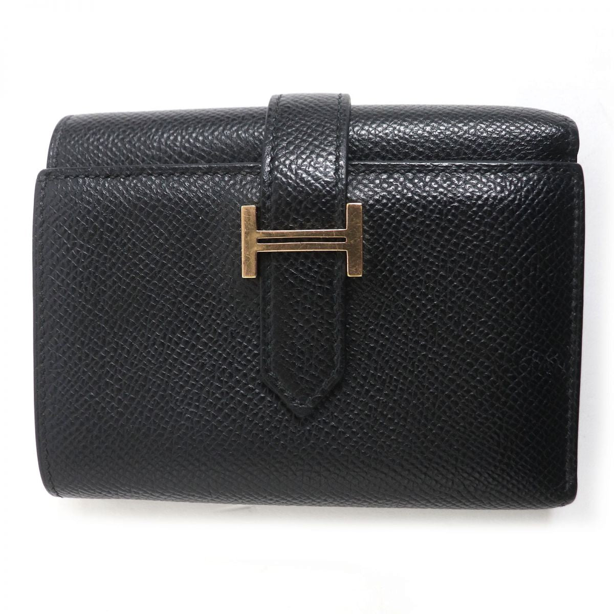 HERMES Tri-fold wallet Main?FEpsom black mens Used