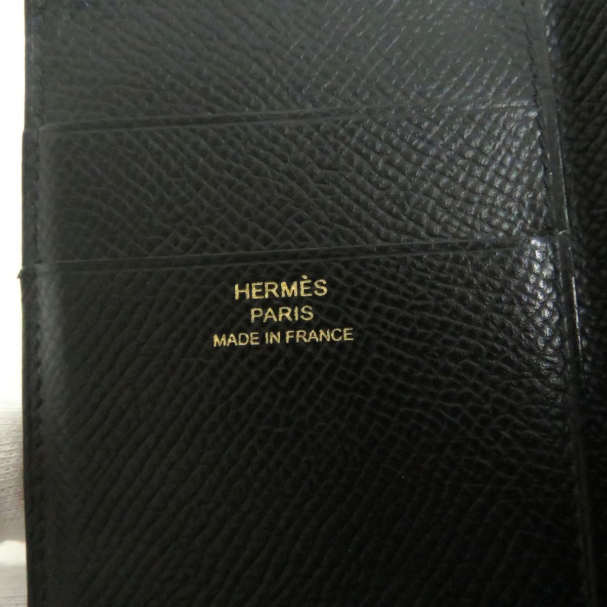 HERMES Tri-fold wallet Main?FEpsom black mens Used