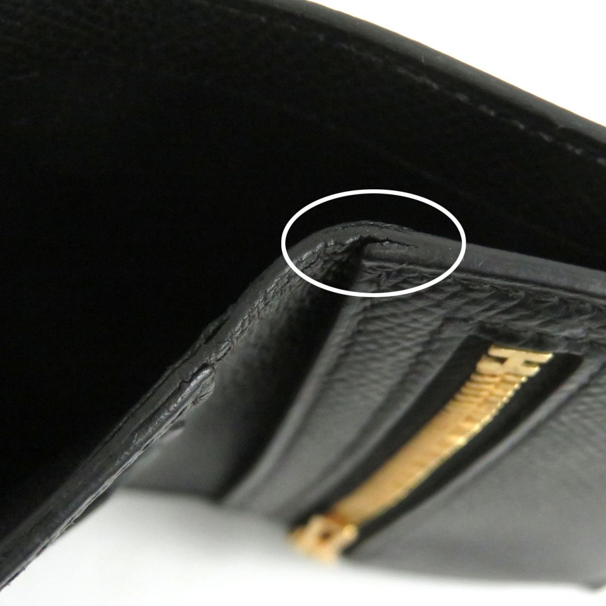 HERMES Tri-fold wallet Main?FEpsom black mens Used