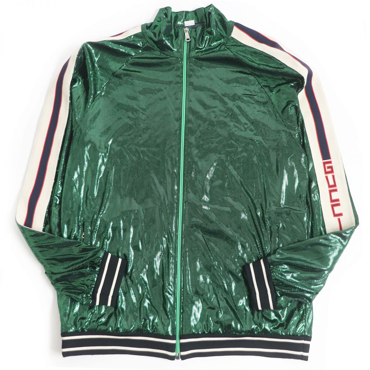 GUCCI Blouson Outer: 65% acetate, Outer: 35% nylon, Part: 84% polyester, Part: 14% nylon, Part: 2% polyurethane Green type mens M