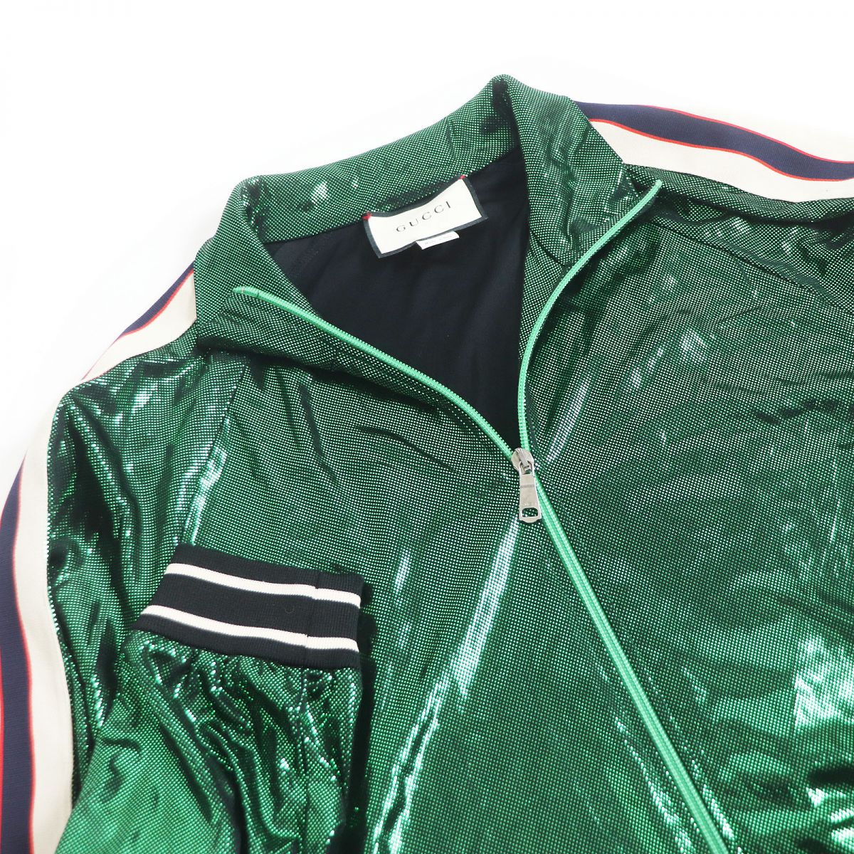 GUCCI Blouson Outer: 65% acetate, Outer: 35% nylon, Part: 84% polyester, Part: 14% nylon, Part: 2% polyurethane Green type mens M