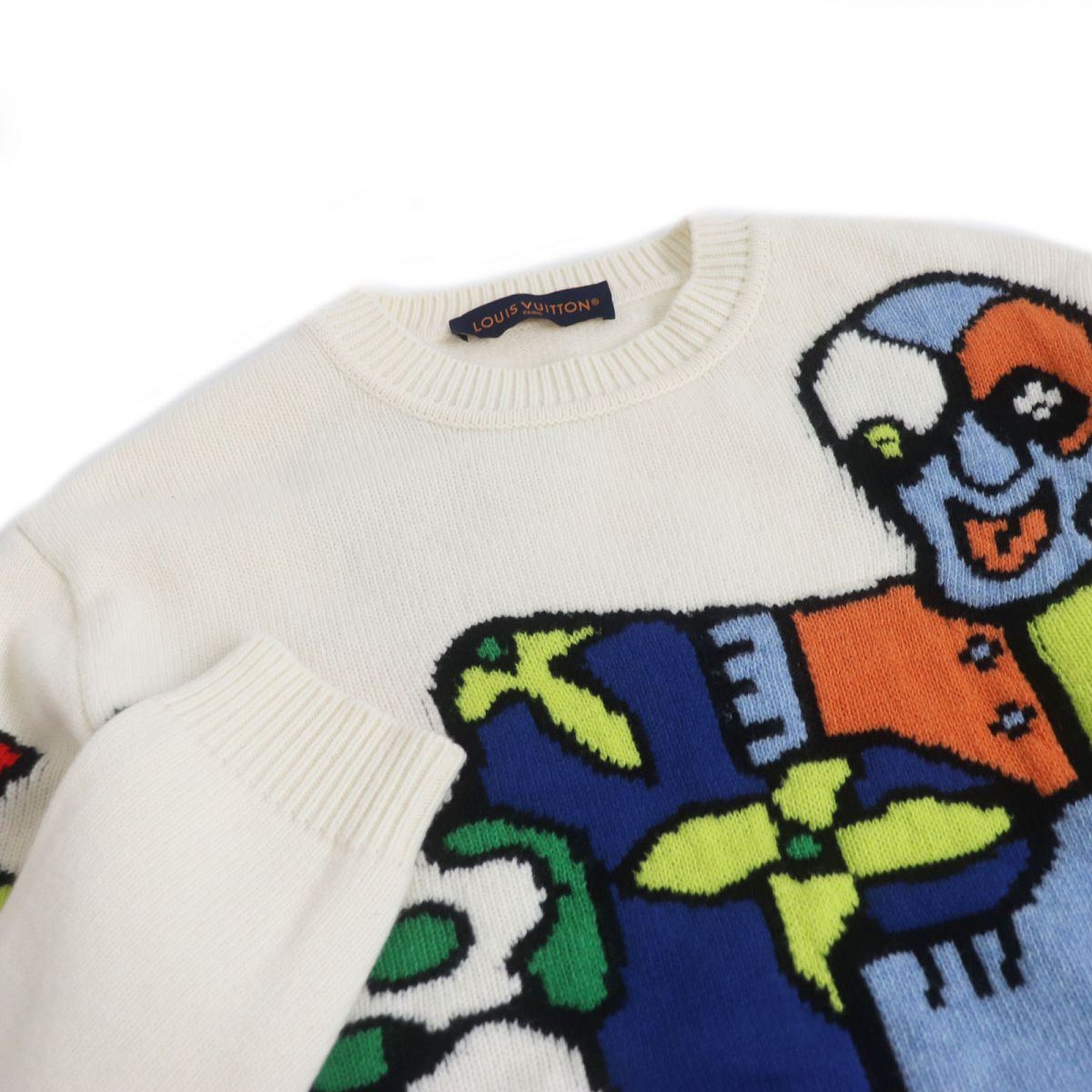 LOUIS VUITTON knit Main: 100% wool Ivory mens M