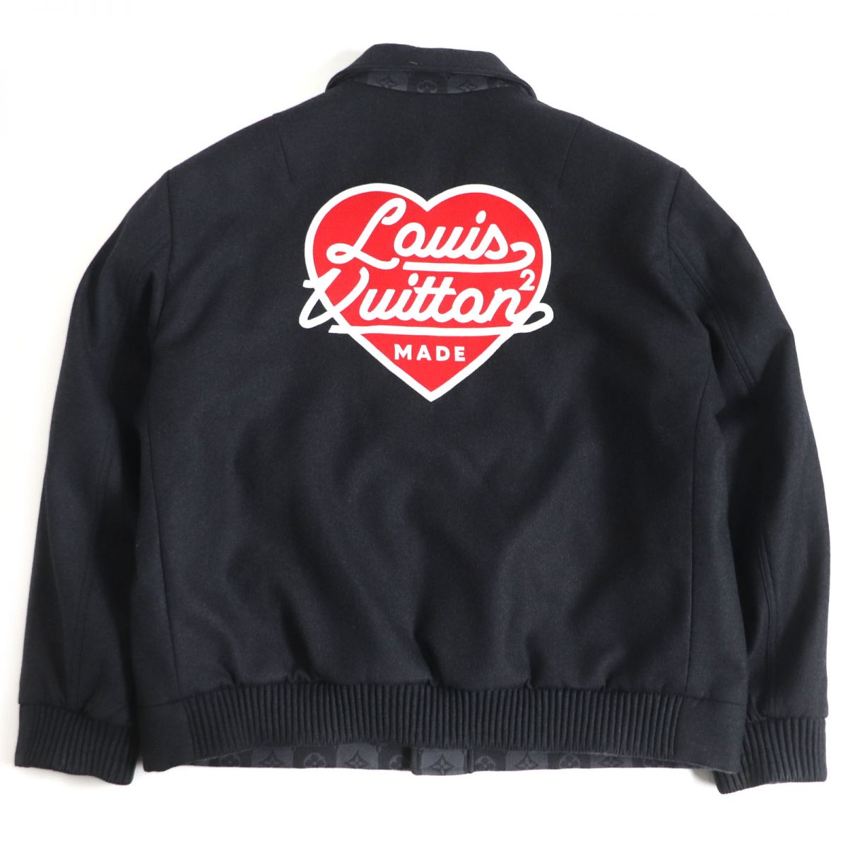 LOUIS VUITTON Blouson Outer: 100% wool, Lining: 100% cotton, Filling: 100% polyester Gray x black mens 56