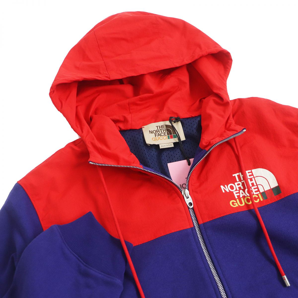 GUCCI Hoodie Outer material: 100% cotton, Outer material: 100% nylon Blue / red mens S