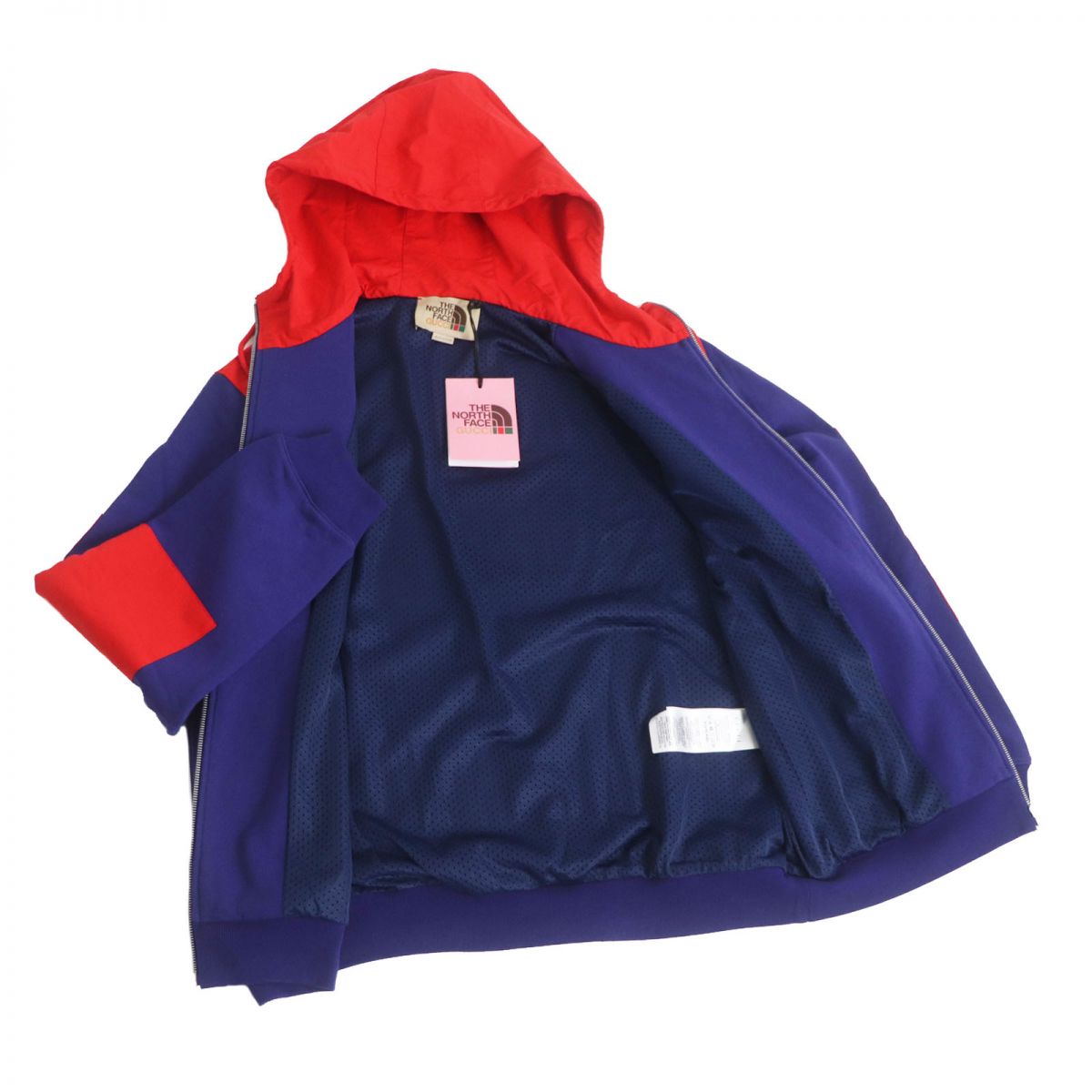 GUCCI Hoodie Outer material: 100% cotton, Outer material: 100% nylon Blue / red mens S
