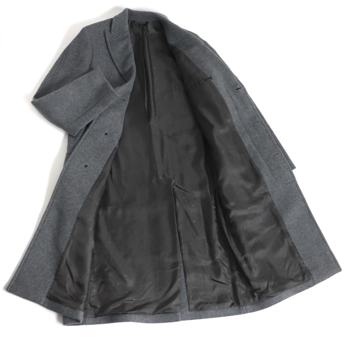LOUIS VUITTON coat Outer: 100% wool, Lining: 79% cupra, Lining: 21% cotton, Part: 50% wool, Part: 50% rayon gray mens 46
