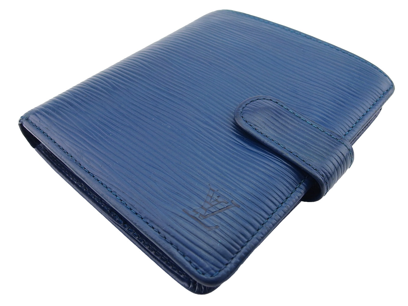 LOUIS VUITTON Bifold Wallet M63555 blue Porte Billets Compact