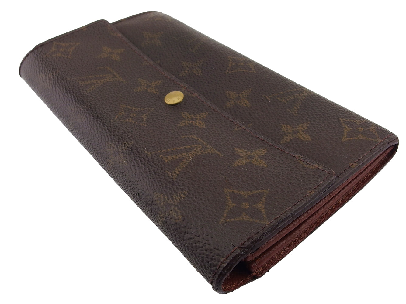 LOUIS VUITTON Long Wallet Purse M61725 Brown beige Pochette Porto MonÃ©credi