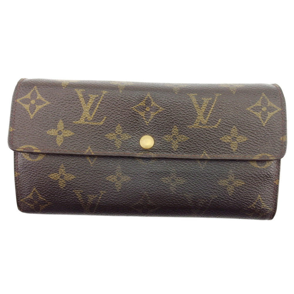 LOUIS VUITTON Long Wallet Purse M61726 Brown beige Pochette Porto MonÃ©credi