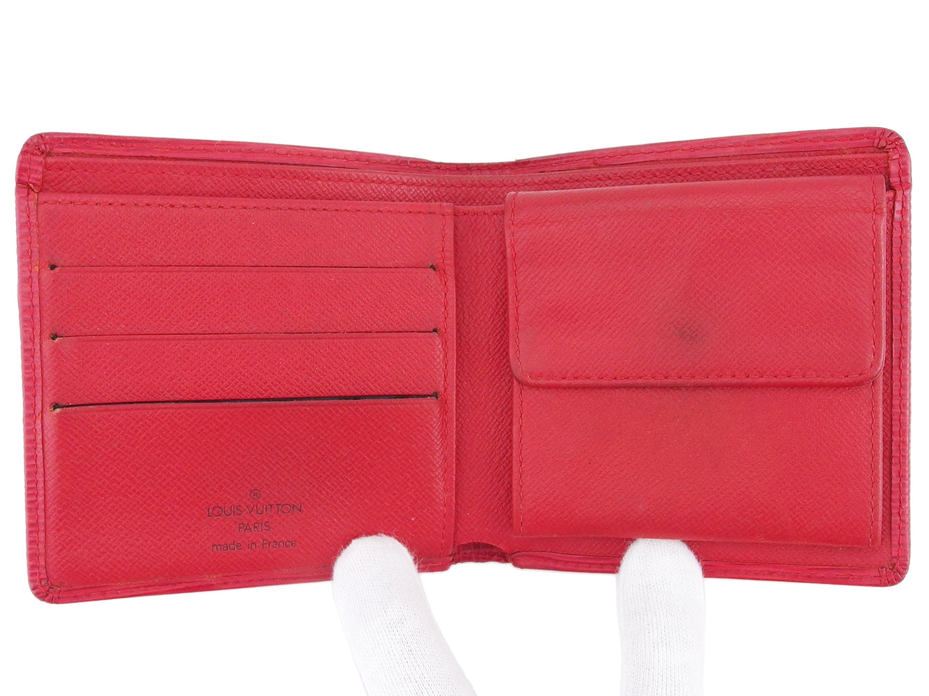 LOUIS VUITTON Bifold Wallet M63547 Red Porte Billets Cartes Crdit Monet