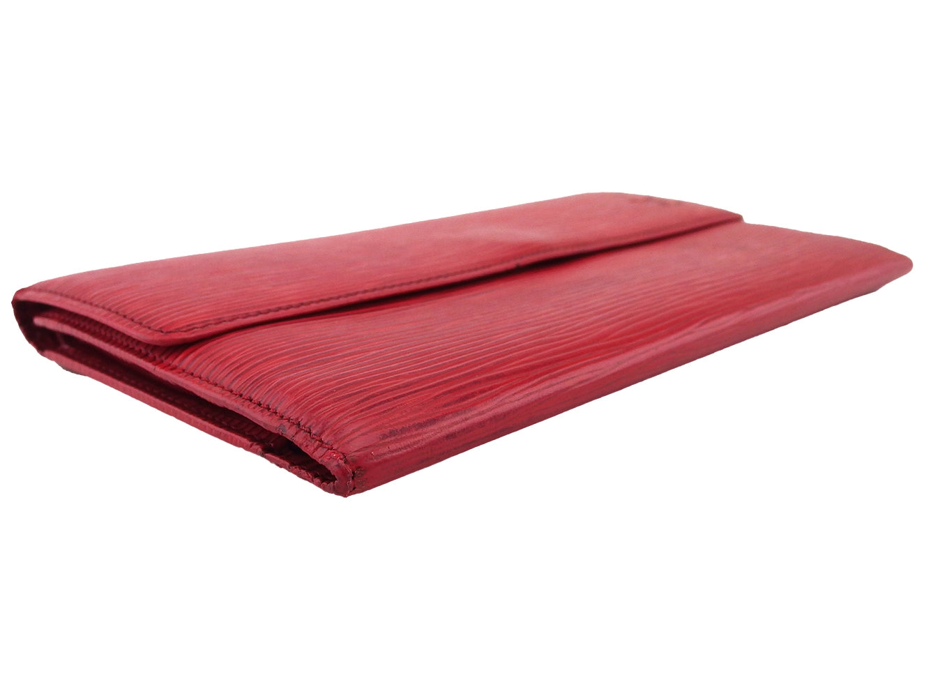LOUIS VUITTON Tri-fold wallet Red Porte Tresor International