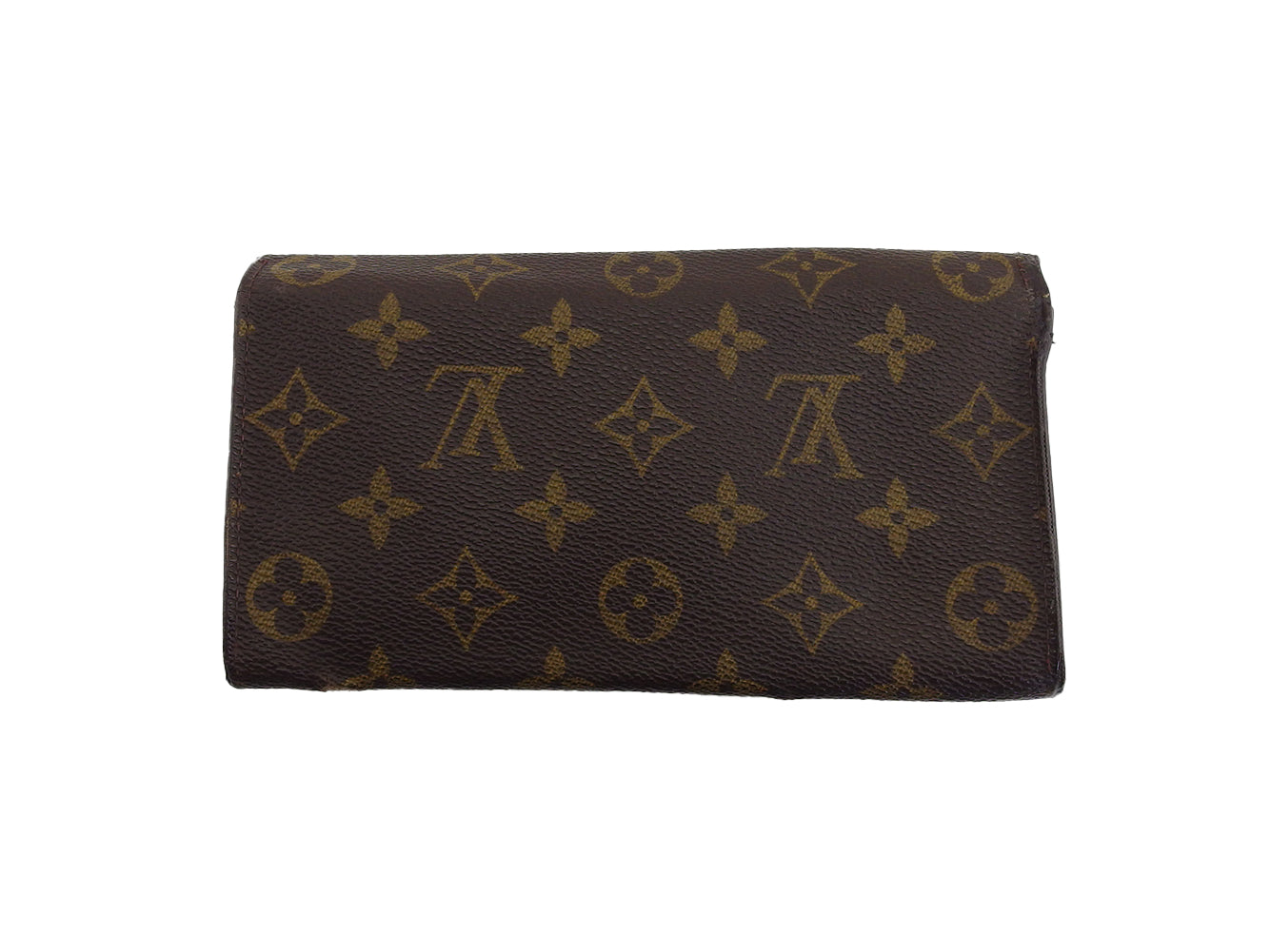 LOUIS VUITTON Long Wallet Purse Brown x beige Pochette Porto MonÃ©credi