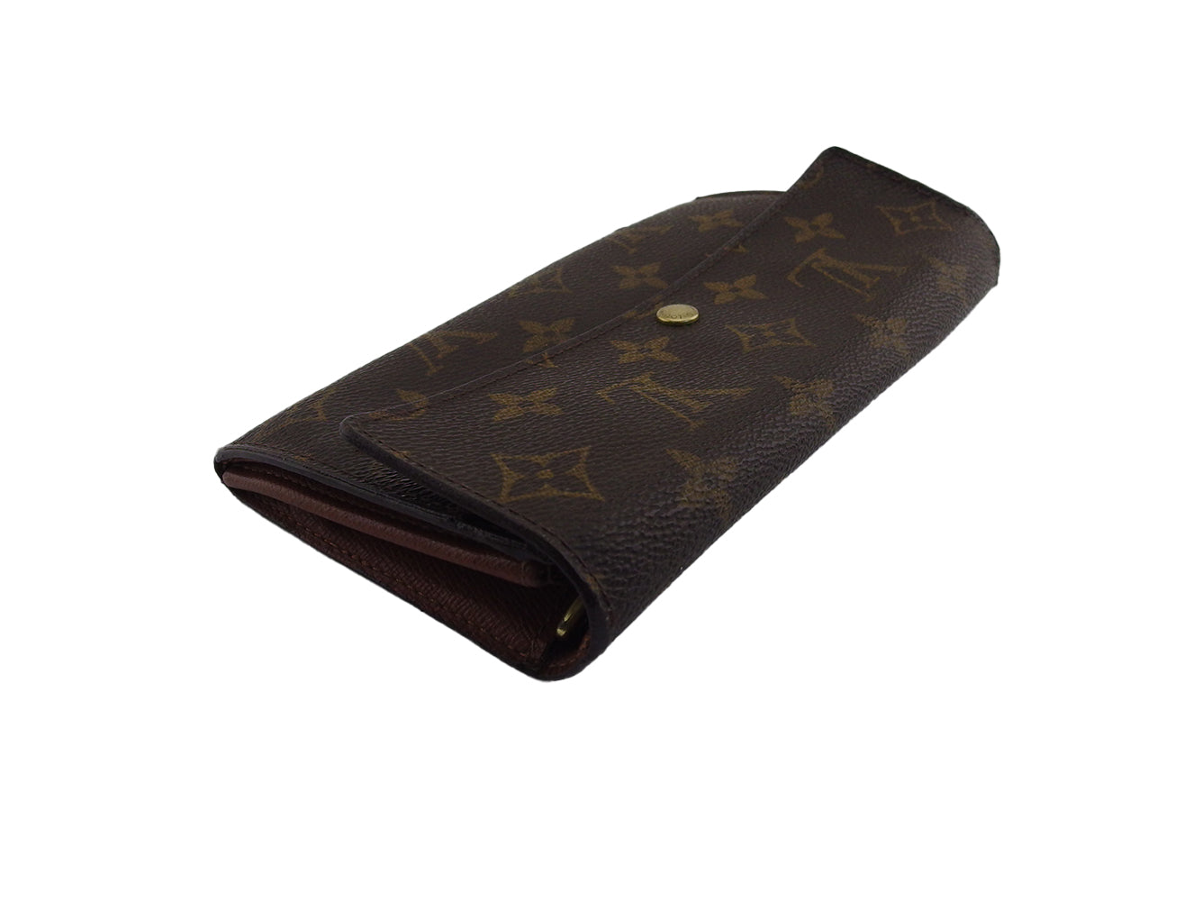 LOUIS VUITTON Long Wallet Purse Brown x beige Pochette Porto MonÃ©credi