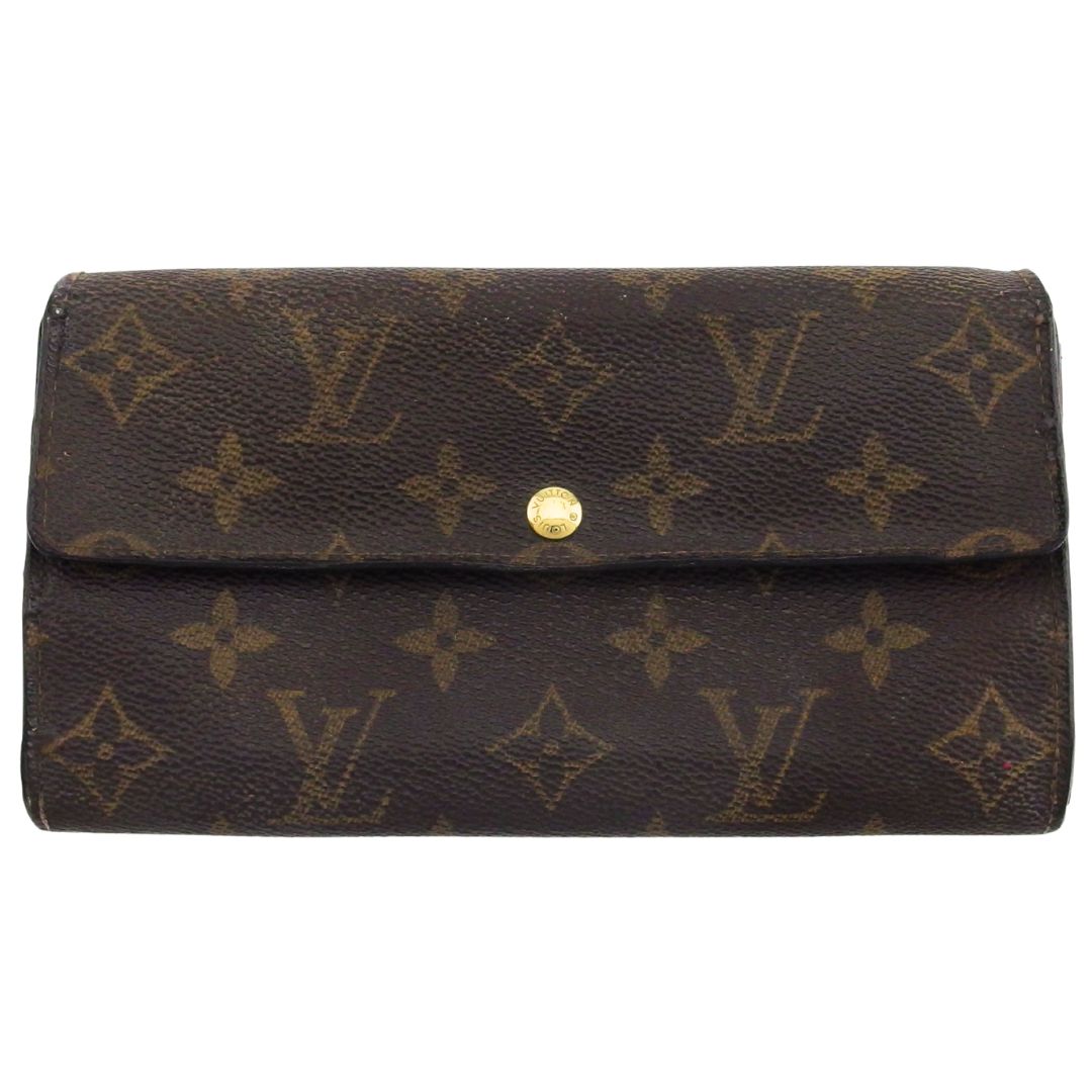 LOUIS VUITTON Long Wallet Purse M61725 Brown beige Pochette Porto MonÃ©credi